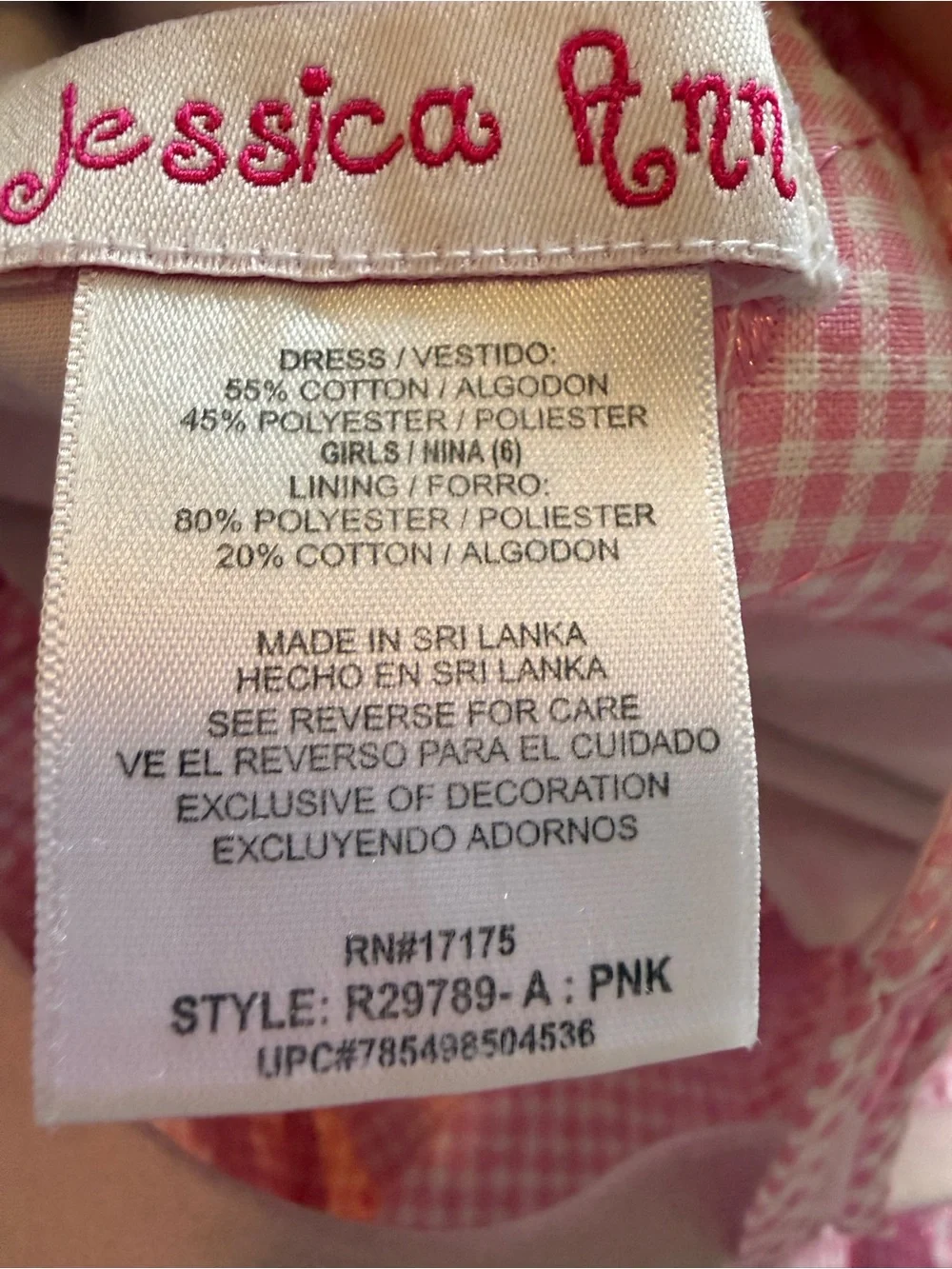 Jessica Ann Girl’s Pink & White Eyelet Dress Sz. 4